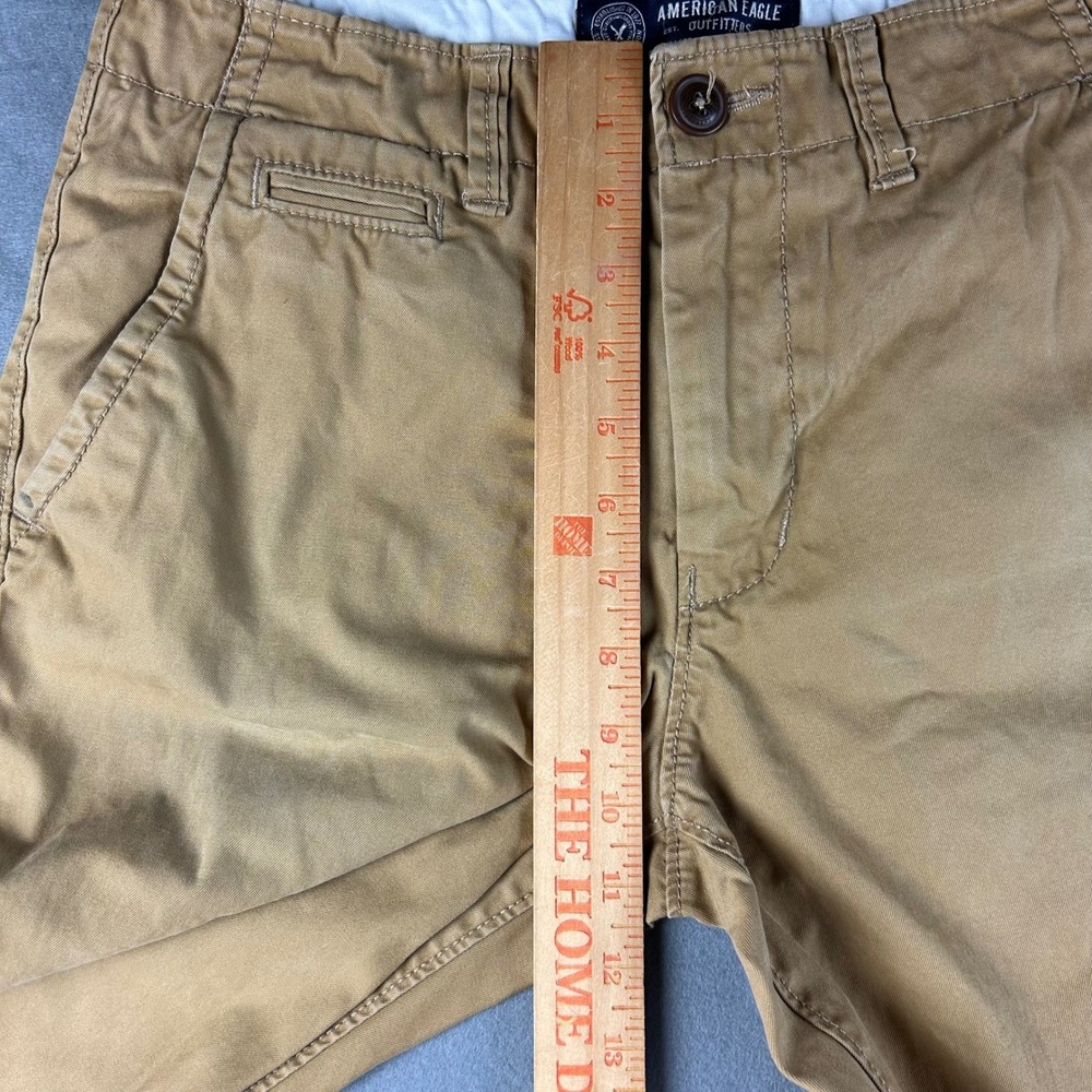 American Eagle Pants Mens 28x32 Khaki Tan Original Straight Chino Cotton 0122 - Picture 10 of 15